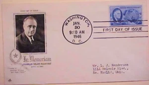 USA FDC ROOSEVELT 5 CENTS 1946 - Picture 1 of 1