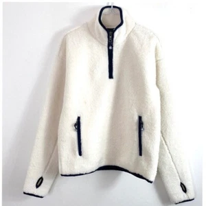 Pullover Brooks Brothers orsacchiotto pile mezza cerniera bianco donna taglia S - Foto 1 di 10