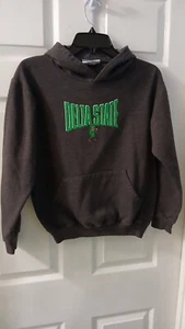 Champion Athletic Wear Grey Delta State Hoodie. Fighting Okra. Size YL (10-12). - Picture 1 of 13