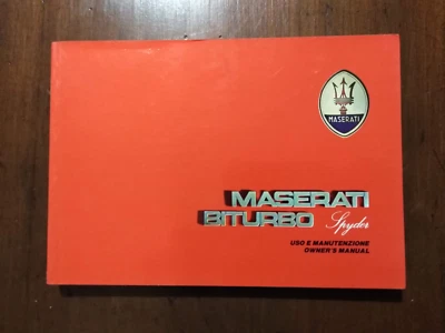 MASERATI BITURBO SPYDER  USO E MANUTENZIONE TESTO  ITALIA INGLESE  1985   (442) - Immagine 1 di 4