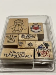 Set of 8 Rubber Mounted Christmas Stamps Assortment - Picture 1 of 5