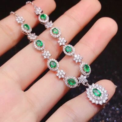 Novas joias femininas de luxo para festa de verão pedras preciosas de citrino verde ouro rosa - Imagem 1 de 4