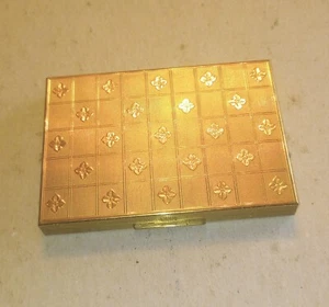 Vintage Kigu of London Gold Tone Checkerboard Powder Compact Made in England - Bild 1 von 16