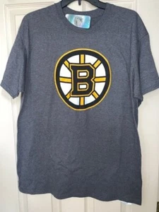 NWT NHL Boston Bruins Hockey Logo Men's Large Dark Heather Gray S/S T-shirt - Picture 1 of 2