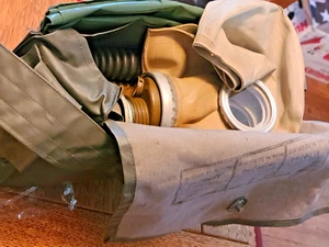 East German Gas Mask, Canister, Cape, and Carry Bag - Picture 1 of 5