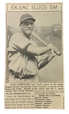 1937 newspaper clipping - Alex Kampouris Cincinnati Reds, only MLB Greek player