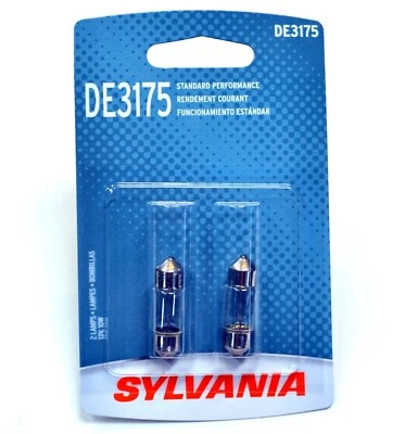 Sylvania Basic DE3175 30mm 10W Two Bulbs Interior Dome Light Replacement Lamp OE - Image 1 of 4