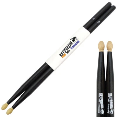keepdrum 5BB Black Hickory Drumsticks Schwarz 1 Paar