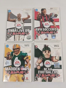 Nintendo Wii Games Lot of 4 NBA Live 09 FIFA Soccer 09 Madden 09 NCAA + - Picture 1 of 13
