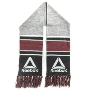 Reebok Rally Bufanda con Logo Rayas Flecos Bufanda Estilo Fútbol Tejido Cuello Calentador - Imagen 1 de 4