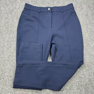Chicos Pants Womens 1 US 8 Short Blue Brown So Slimming Straight Flexible - Picture 1 of 15