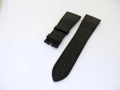 Correa de cocodrilo Bulgari negra 25 mm por 20 mm OEM ¡Nueva! Foto 1 de 4