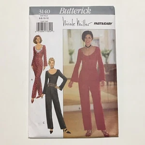 Jumpsuit b3140 UNCUT Sewing Pattern Size 6-12 Vintage Butterick Nicole Miller - Picture 1 of 2