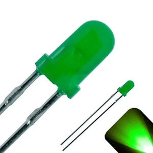 100 x LED 3 mm verde puro difuso ultra brillante redondo superior luz modelo de automóvil T1 - Imagen 1 de 3
