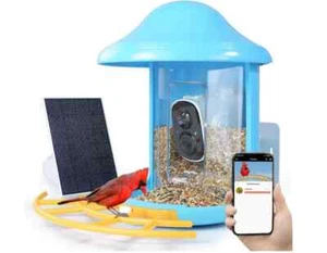 BirdCare Solar Bird Feeder with Camera-AI Species Identification, 2L Blue - Picture 1 of 5
