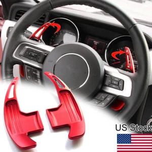 For 2015-2023 Ford Mustang 2x Red Steering Wheel Shift Paddle Shifter Extension - Bild 1 von 11