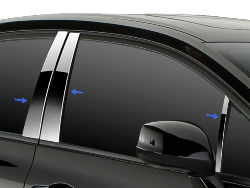 1996-2004 Mitsubishi Galant 6Pc Chrome Pillar Post Trim Stainless Steel Door - Image 1 of 1