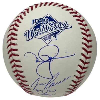 Mark McGwire & Jose Canseco Dual Signed 1989 World Series WS Baseball In JSA COA - Image 1 of 3