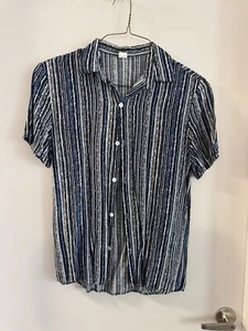 Herren Medium Shein Freizeithemd mit Knopfleiste neu ohne Etikett - Bild 1 von 8