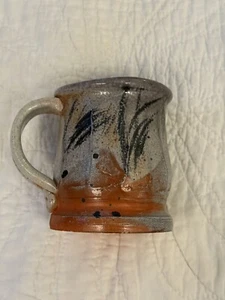 Handmade Studio Pottery Japanese Inspired Orange Black Stoneware Mug - Picture 1 of 4