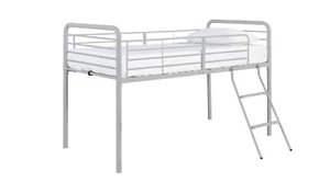 Jo Mid Sleeper Metal Bed Frame - Silver - Picture 1 of 9