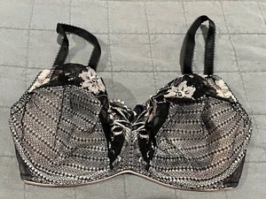 Lunaire Bra 34DDD 34 DDD Sheer Cups Sexy Black Lacy New NWOT - Picture 1 of 5