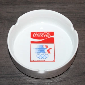 Rare Vintage 1980 Coca Cola LA Olympics Committee Ceramic Ashtray Papel USA Coke - Picture 1 of 4