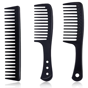 3PCS Wide Tooth Combs, Premium Carbon Fiber Hairdressing Hair Comb Set for Women - Picture 1 of 12