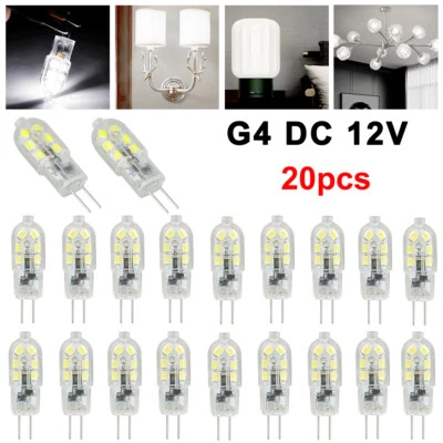 20PCS G4 Bi-pin 12LED Lamp Capsule Light Bulb DC12V 20W 2835 SMD 6000K White - Image 1 of 4