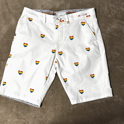 Denim & Flower Womens Shorts Choose Love Rainbow Heart This Is My Pride Sz 30 - Image 1 of 4