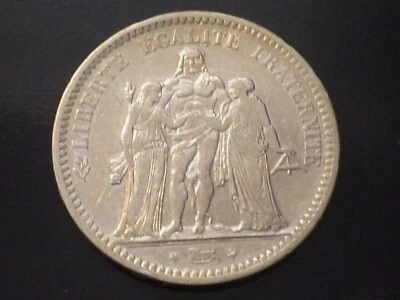 Linda 1848 A FRANÇA PRATA 5 FRANCOS, LIBERTÉ ÉGALITÉ FRATERNITÉ sem classificação XF - Imagem 1 de 4