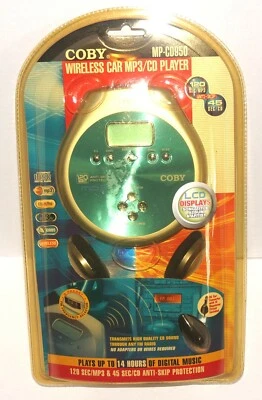 Coby MP-CD950 Wireless Car MP3/CD Player with Headphones NEW, PLEASE READ - Image 1 of 4