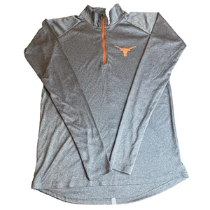 Texas Longhorns 1/4 Zip gray Pullover  Mens M Lightweight Comfort Stretch READ - Picture 1 of 6