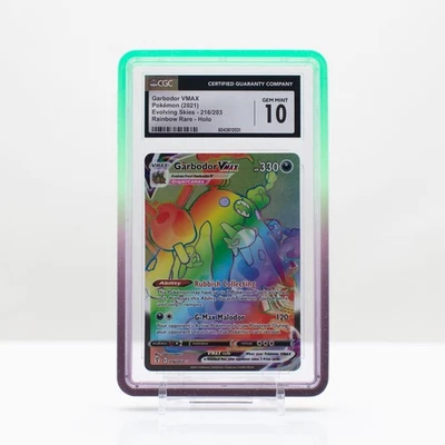 Pokemon Garbordor VMAX Rainbow Rare Holo #216/203 Evolving Skies 2021 - CGC 10 - Image 1 of 2