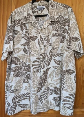 Camisa Columbia Para Hombre Estampado Hawaiano Manga Corta Abotonada XXL Tropical Palmeras Foto 1 de 3