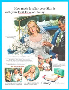 Camay Soap wedding Bride flower bouquet cosmetic Kentucky vintage print ad 1949 - Picture 1 of 3