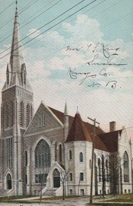 Color Litho Augustine Church Winnipeg Manitoba Gothic Steeple Canada - Picture 1 of 3