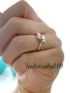Anillo Tiffany & Co Plata 925 Oro 18k 750 Nudo de Amor Banda Pretzel Talla 5.75 con Bolsa - Imagen 1 de 4