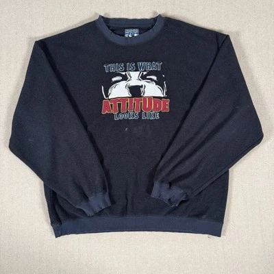 Sudadera De Colección Big Dogs Talla L Negra Polar Perros Vellón Cómo Se Ve Attitude Foto 1 de 4