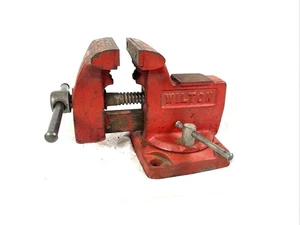Vintage Companion 3 1/2" drehbarer Schraubstock rot Werkstatt Werkzeug - Bild 1 von 7