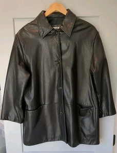 Marc New York Men's Black Button Down Leather Jacket Size Medium - Picture 1 of 10