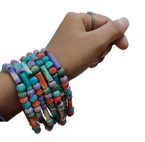 @ Bracciale Elastico Perline Multicolore Moda Uomo Confezione da 5 - Foto 1 di 5