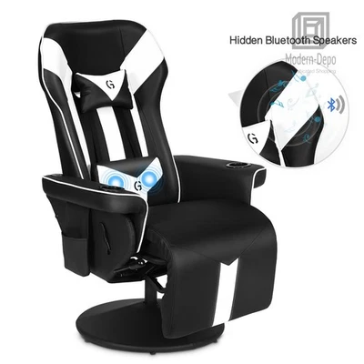 Massage Gaming Recliner Reclining High Back Racing Chair w/Bluetooth Speaker - Image 1 of 4