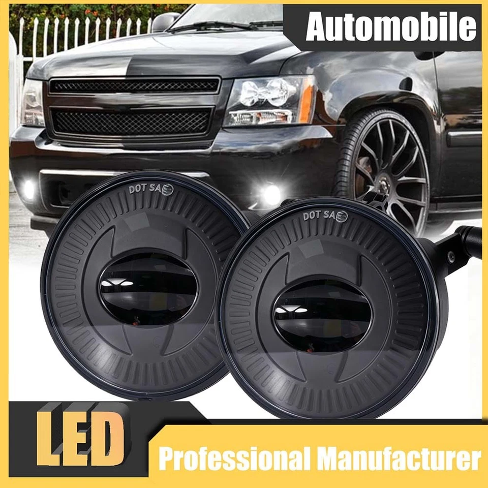 Compatível com 2007-2014 Chevy Tahoe Suburban GMC Yukon XL 1500 LED luzes de neblina lâmpada de para-choque - Imagem 1 de 4