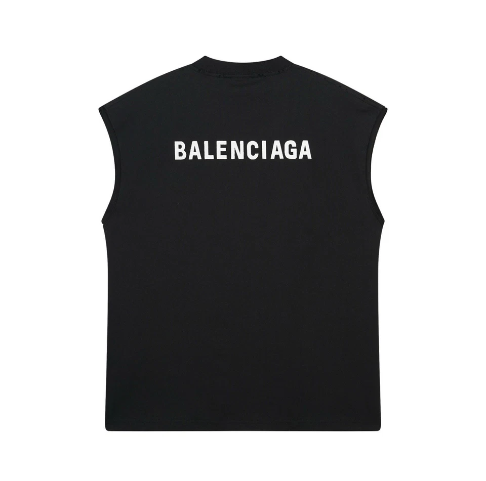 BALENCIAGA 2025 Men's Sponsor Logos T-shirt in Black Faded 831305TSVE21041