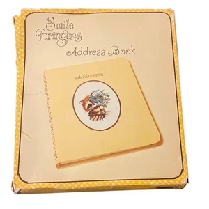 Libreta de direcciones vintage Smile Bringers encuadernada en espiral sello mapache sin usar - Imagen 1 de 7