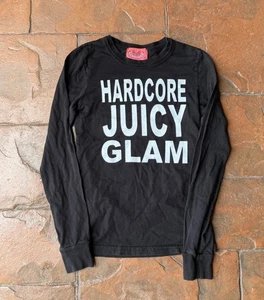 Vintage Y2K Juicy Couture Hardcore Juicy Glam Long Sleeve Top Petite Iconic - Picture 1 of 10