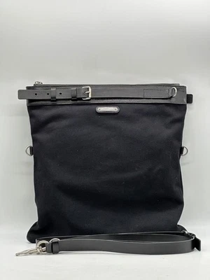 Bolso de Mano YSL Paris ID Negro Lona Cuero Borde Correa Desmontable GUS2E1000 Foto 1 de 4