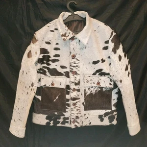 Men's Genuine Hair-On Cowhide Leather Jacket Pony Skin Western Blazer Coat Men's - Picture 1 of 8