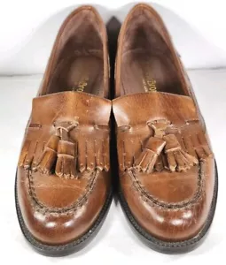 Russell & Bromley Shoes Mens E39 USA6.5 Tassel Loafers Slip-On Tan Leather Italy - Picture 1 of 16